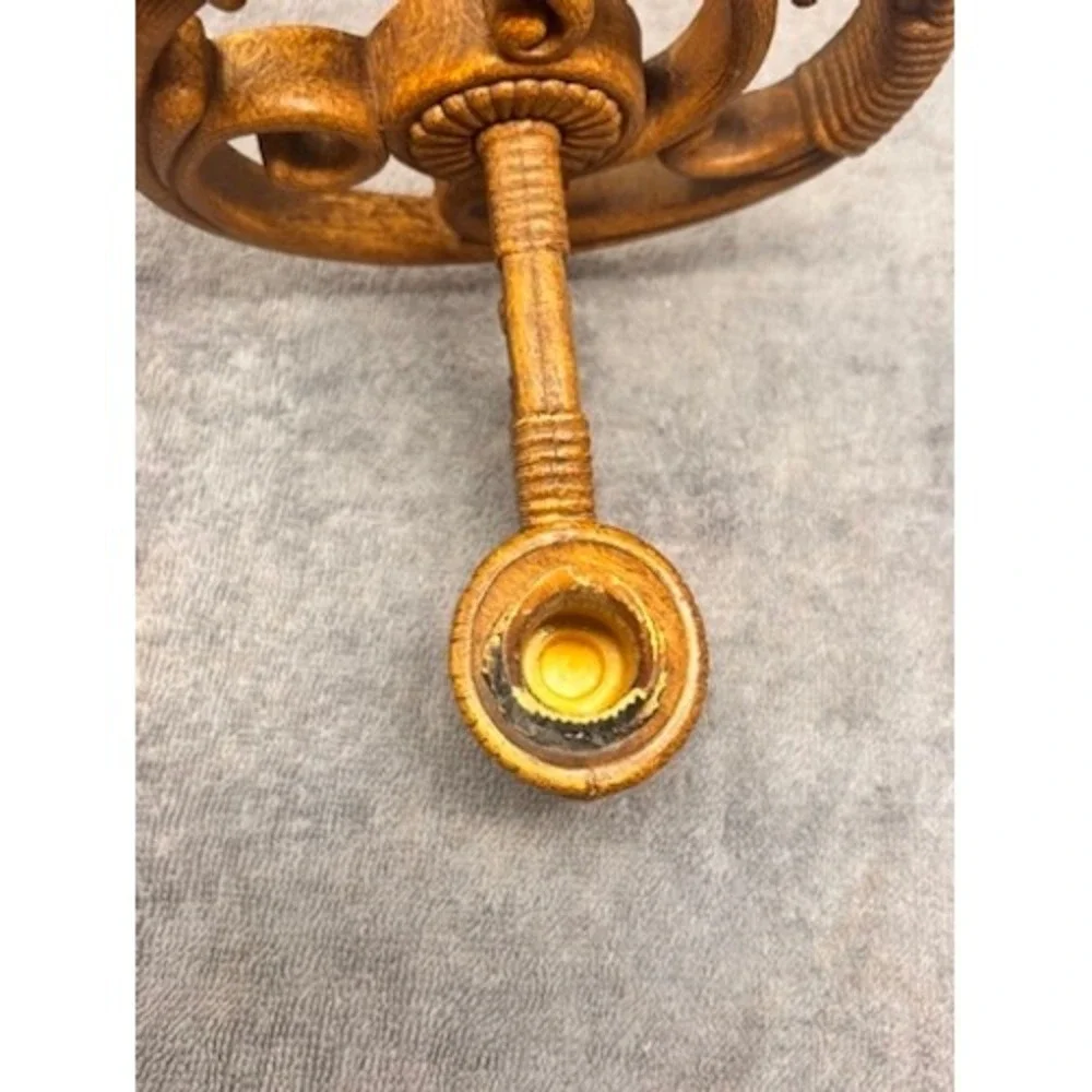 Vintage Syroco 3312 Faux Wood Wall Sconce Candle Holder 15.5